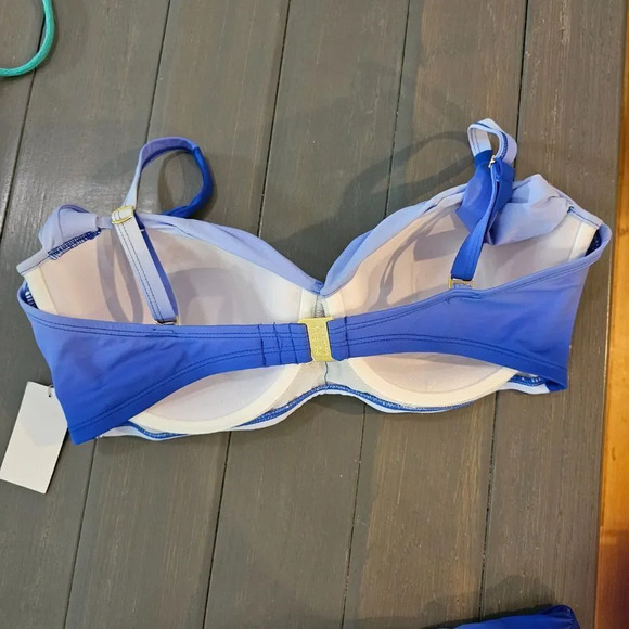 Bleu Rod Beattie Women's Shirred Underwire blue ombre Bikini D-Cup Top size 38 - Picture 8 of 12